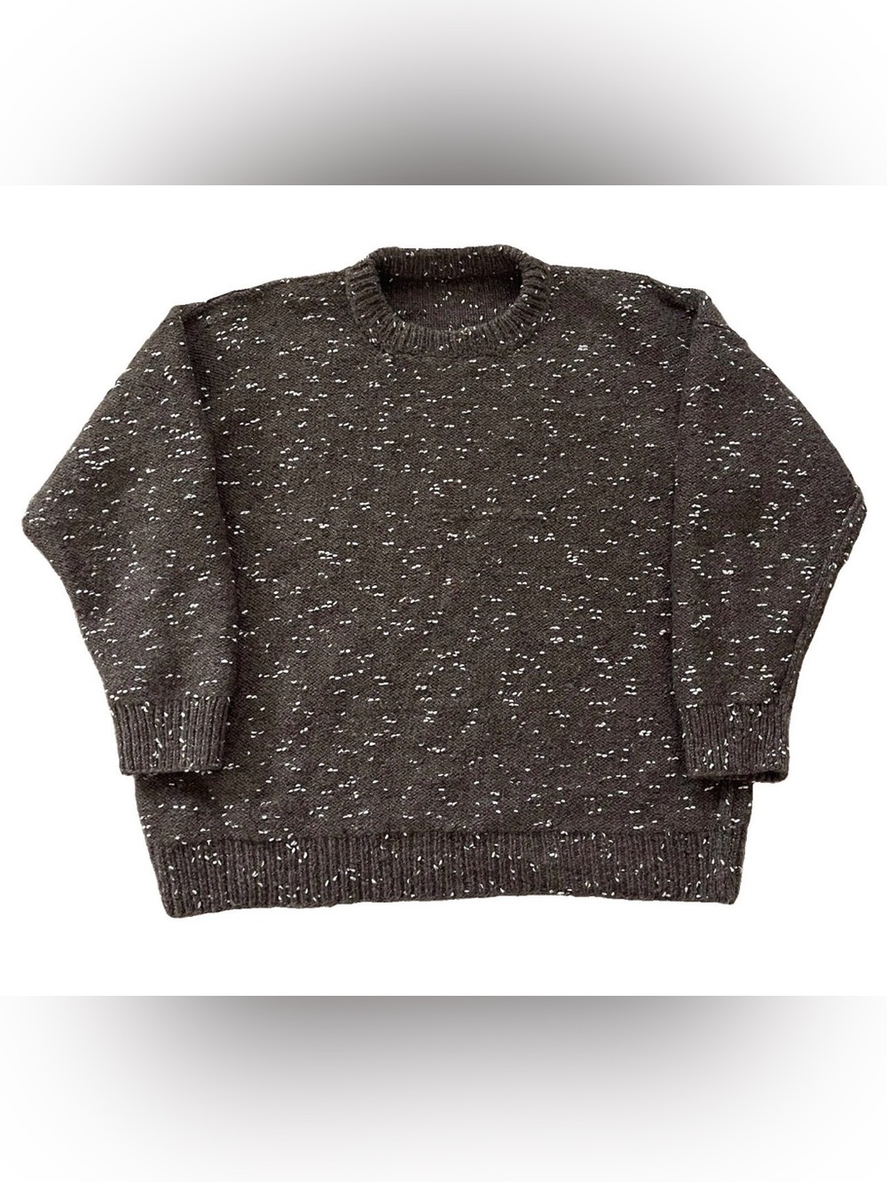 Vintage Handmade Knit Wool Sweater Brown Speckled Trout Fishing Men’s Sz Large